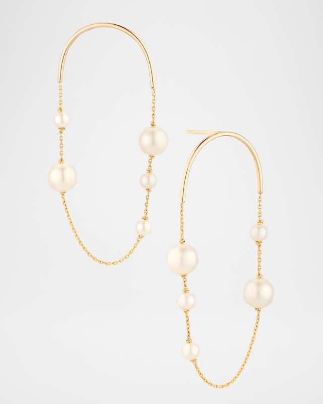 Large Arch Earrings with Pearls